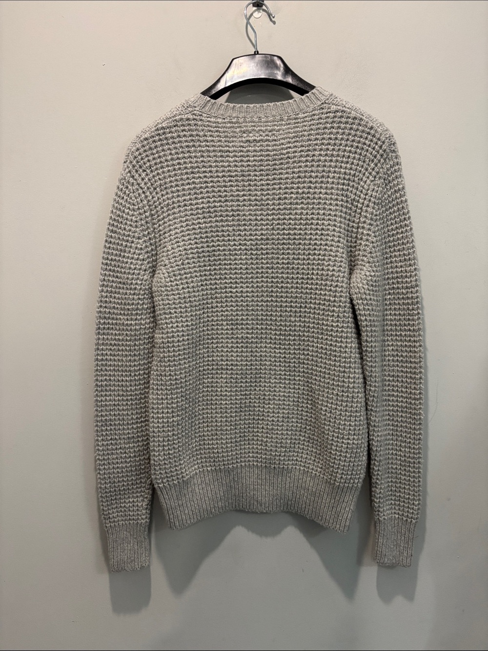 AllSaints Wool Waffle Knit Sweater Grey Oversized Size S - Picture 10 of 15